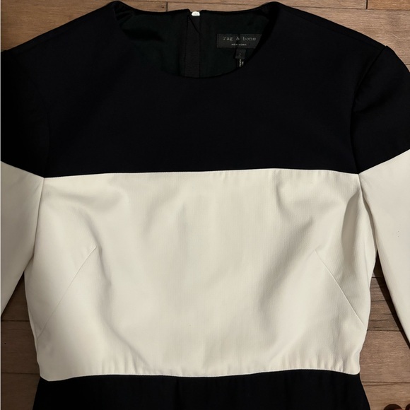 Black and white 3/4 sleeve rag & bone dress size 2 - Picture 7 of 9